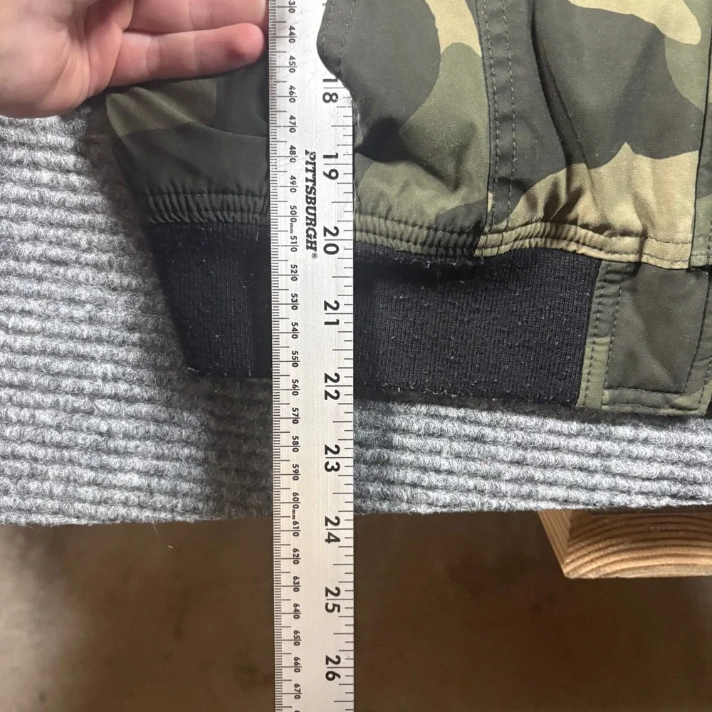 Hollister Kids All-Weather Bomber Jacket Camo Faux Fur Hood Green Small 3009
